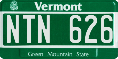 VT license plate NTN626