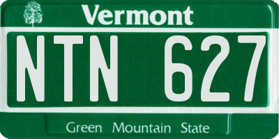 VT license plate NTN627