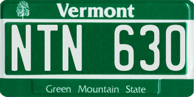 VT license plate NTN630
