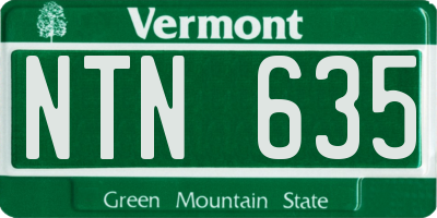 VT license plate NTN635
