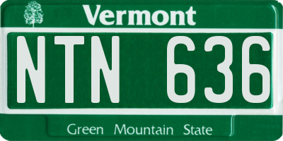 VT license plate NTN636