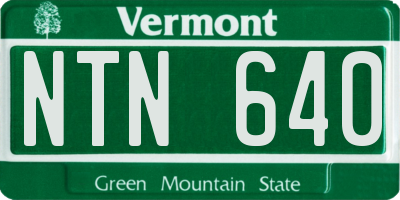 VT license plate NTN640