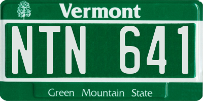 VT license plate NTN641