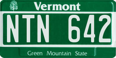 VT license plate NTN642