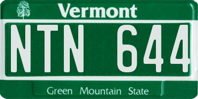VT license plate NTN644