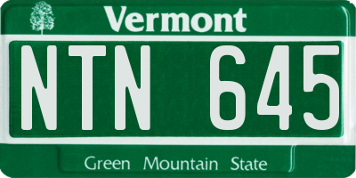 VT license plate NTN645