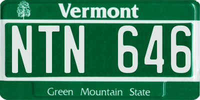 VT license plate NTN646