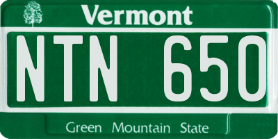 VT license plate NTN650