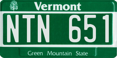 VT license plate NTN651