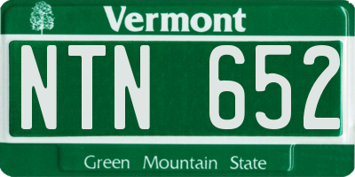 VT license plate NTN652