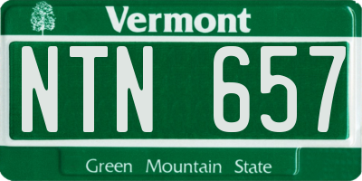 VT license plate NTN657