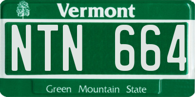 VT license plate NTN664