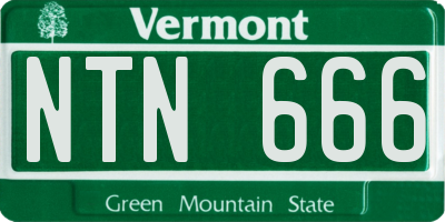 VT license plate NTN666