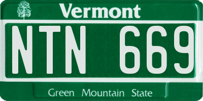 VT license plate NTN669