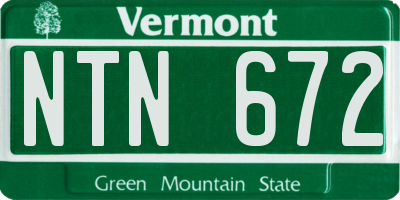 VT license plate NTN672