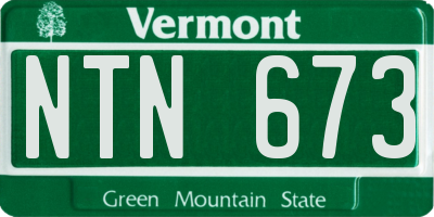 VT license plate NTN673
