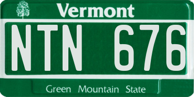 VT license plate NTN676