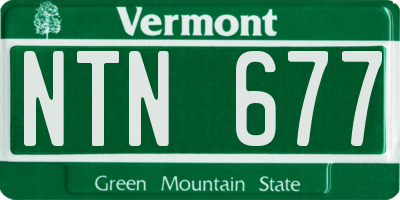 VT license plate NTN677