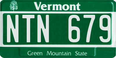 VT license plate NTN679