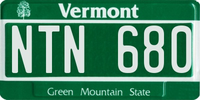 VT license plate NTN680