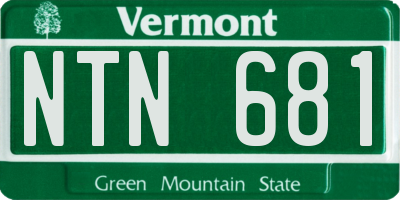 VT license plate NTN681