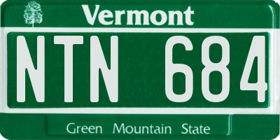 VT license plate NTN684