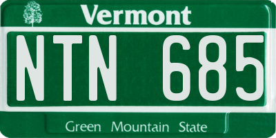 VT license plate NTN685