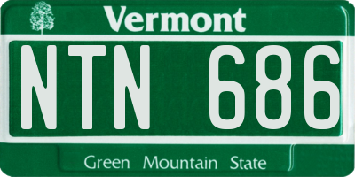 VT license plate NTN686