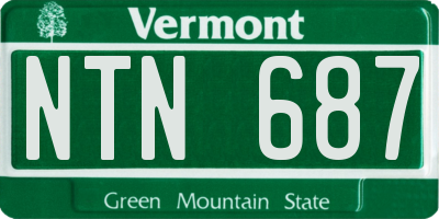 VT license plate NTN687