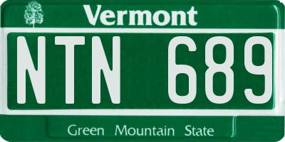 VT license plate NTN689