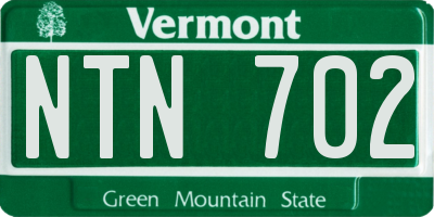 VT license plate NTN702