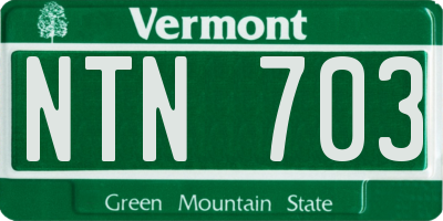 VT license plate NTN703