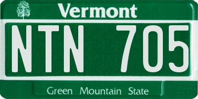 VT license plate NTN705