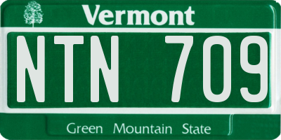 VT license plate NTN709
