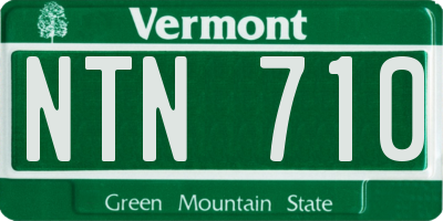 VT license plate NTN710
