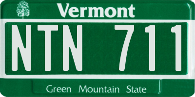 VT license plate NTN711