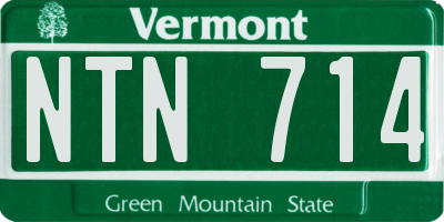 VT license plate NTN714