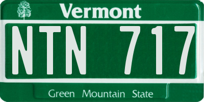 VT license plate NTN717