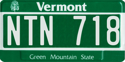 VT license plate NTN718