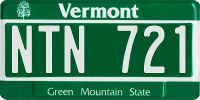 VT license plate NTN721