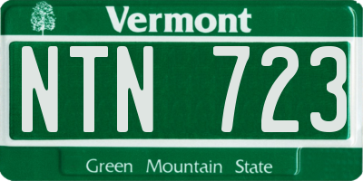 VT license plate NTN723