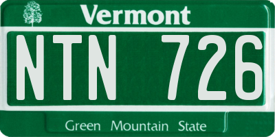 VT license plate NTN726