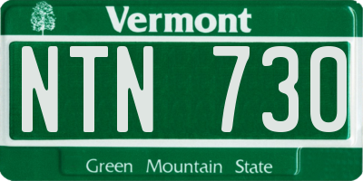 VT license plate NTN730