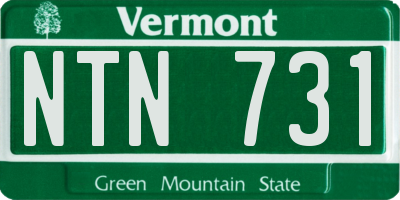 VT license plate NTN731