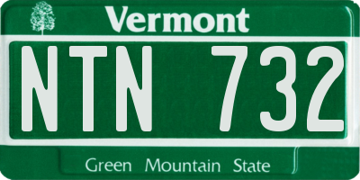 VT license plate NTN732