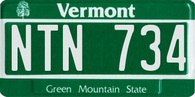 VT license plate NTN734
