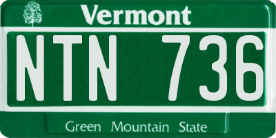 VT license plate NTN736