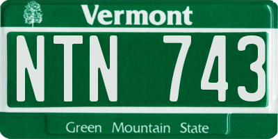 VT license plate NTN743