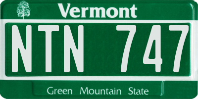 VT license plate NTN747