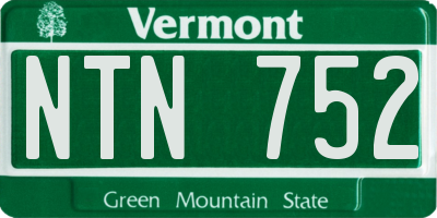 VT license plate NTN752